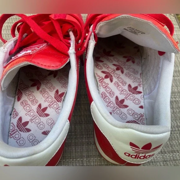 Adidas Samoa Red Scarlet White Sz 11 - Picture 5 of 8
